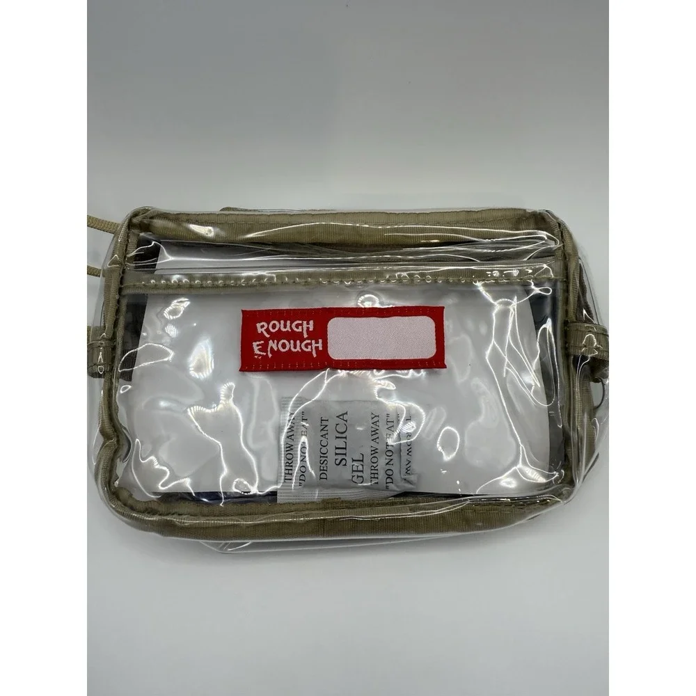 Rough Enough Clear Bag Organizer TSA Stadium Approved Travel Pouch w/ Extra